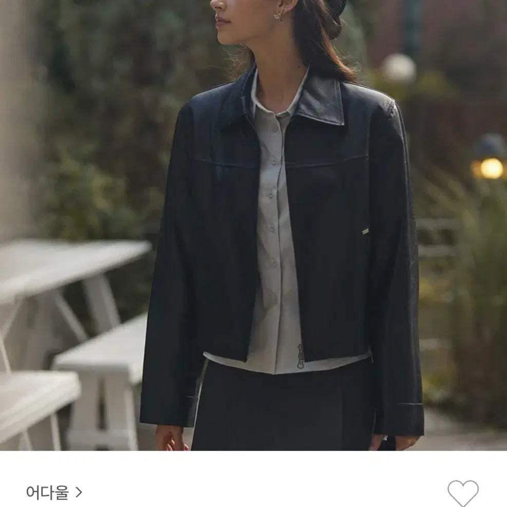 어다울 레더자켓 Pocket ad charm leather jacket