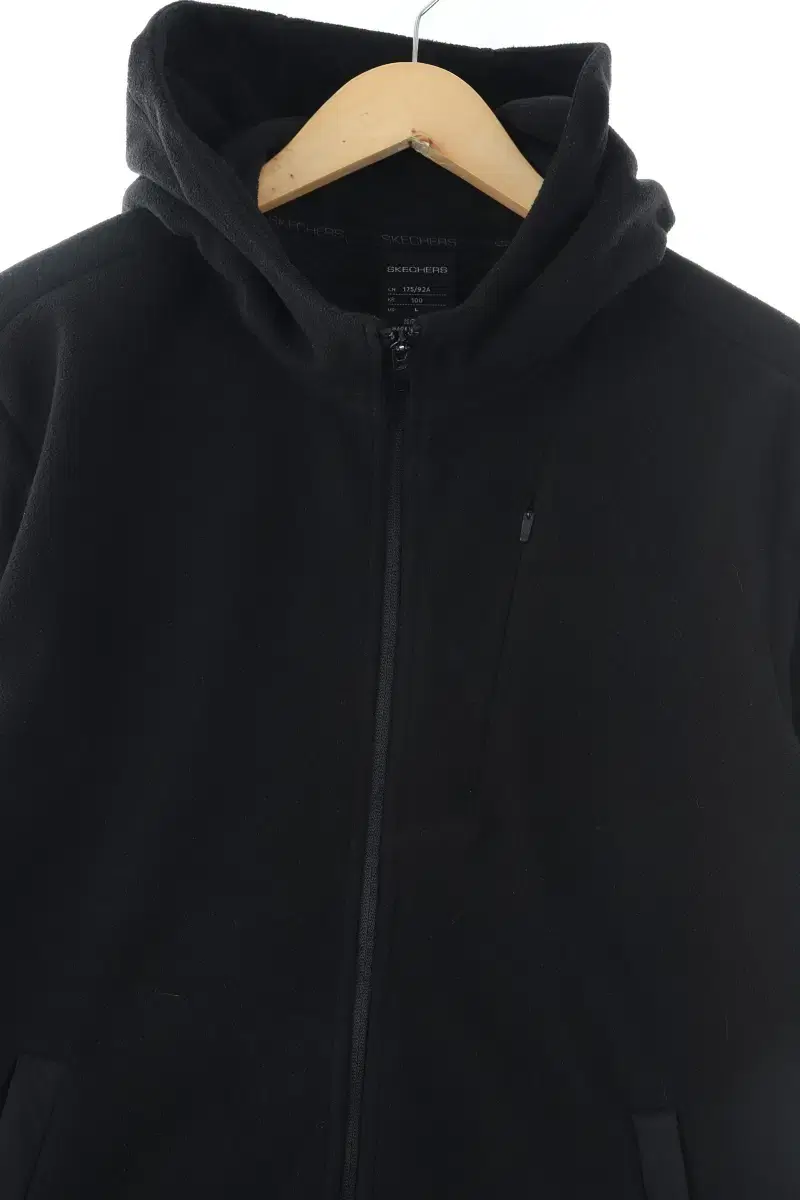 (L) BrandVintage HoodieZipped Up Black Poly Old School - FED9