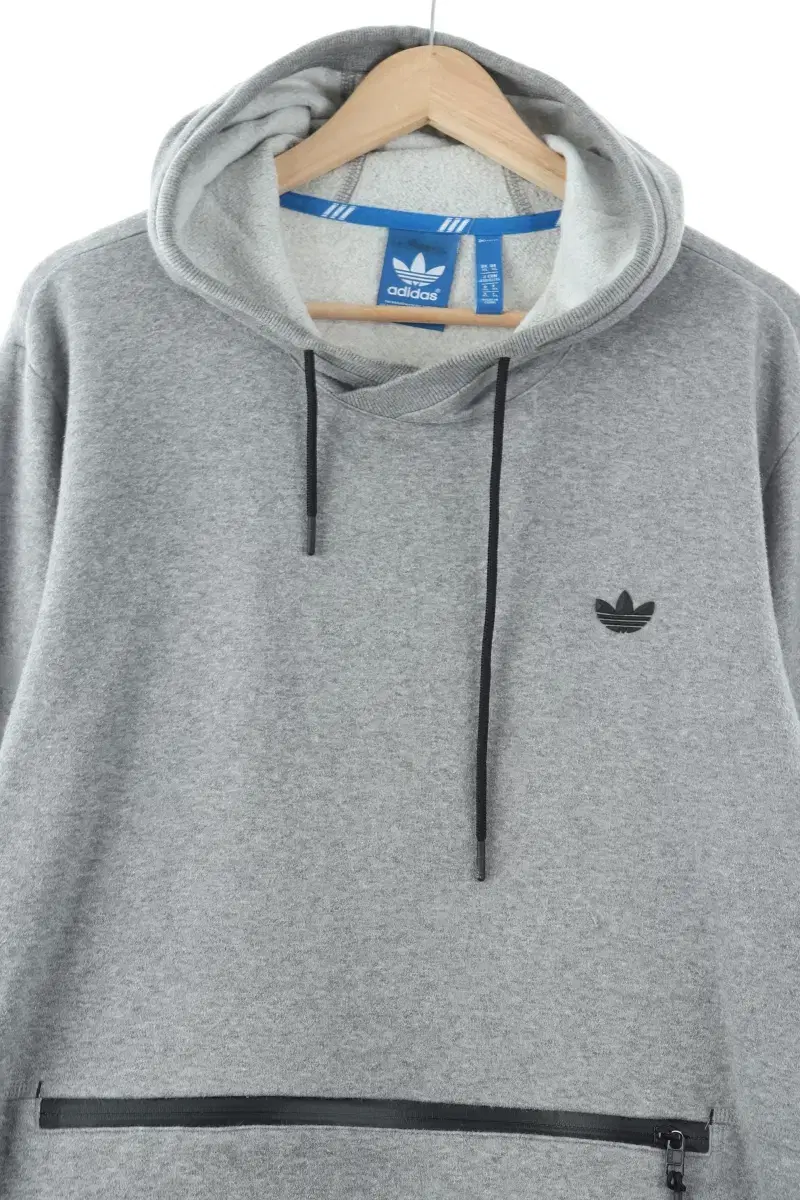 (XL) Adidas Hoodie Grey Brushed Old School Loose Fit - FF05