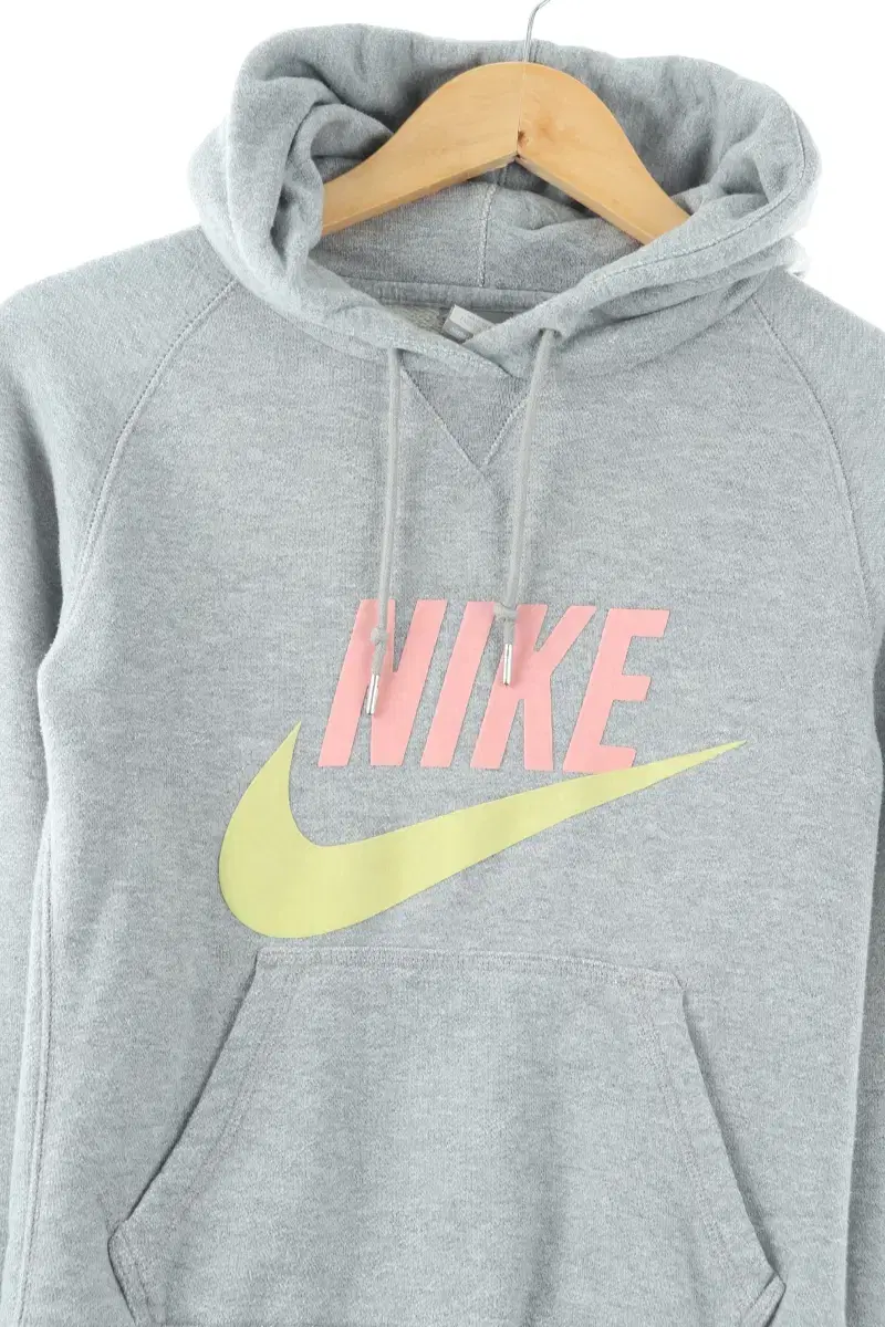 W(S) Nike Hoodie Grey Cotton Big Logo Slim Fit-FF31