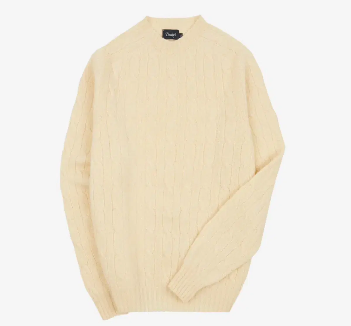 [XL]Drake's Brushed Shetland Cable Crewneck Knit in Brushed Shetland Cable