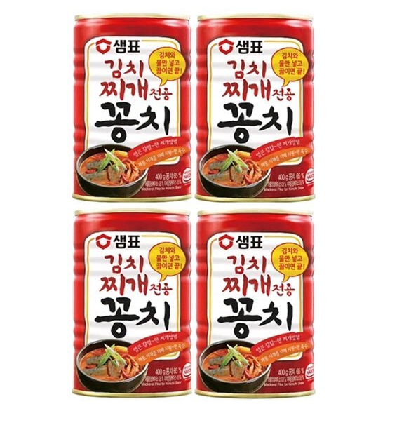 무료배송-꽁치 캔 400g 4개 김치찌개용 샘표 통조림