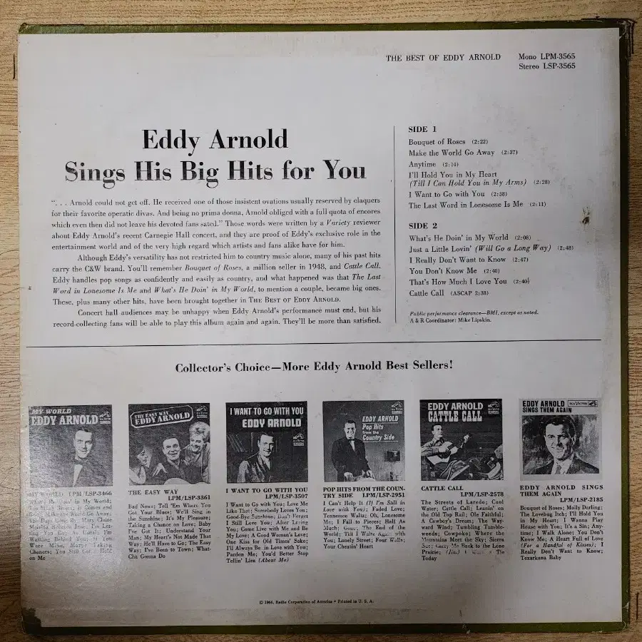 EDDY ARNOLD 음반 b (LP 턴테이블 오디오 앰프