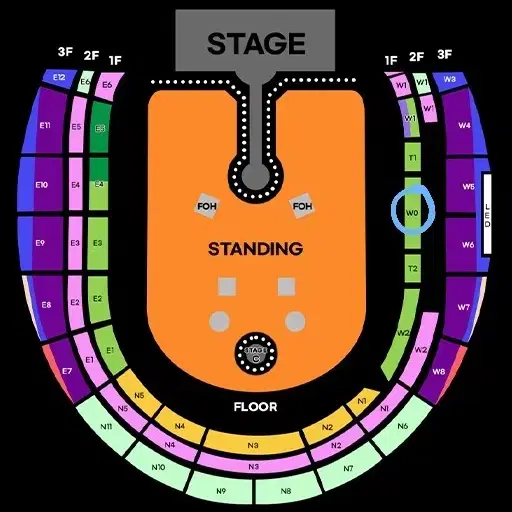 콜드플레이 내한공연 4/16 1층 W0 구역 5열 1석 (P석)