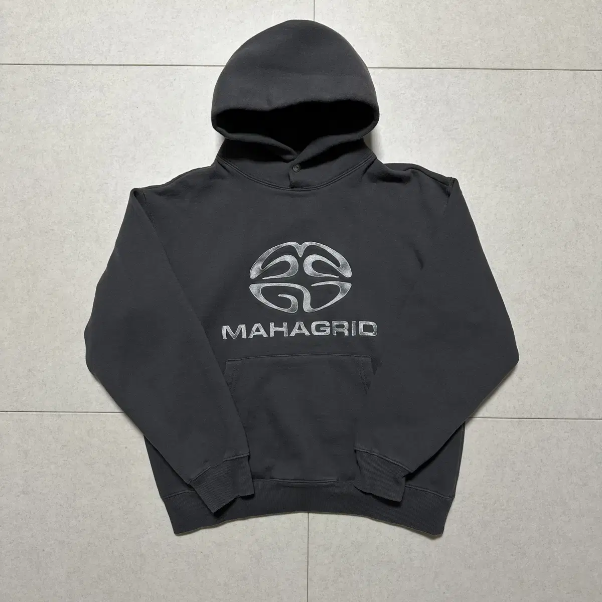 [size 100] Mahagrid Overfit Logo Hoodie Lined Brushed