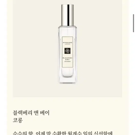 조말론 향수 / 블랙베리 앤 베이 코롱 30ml