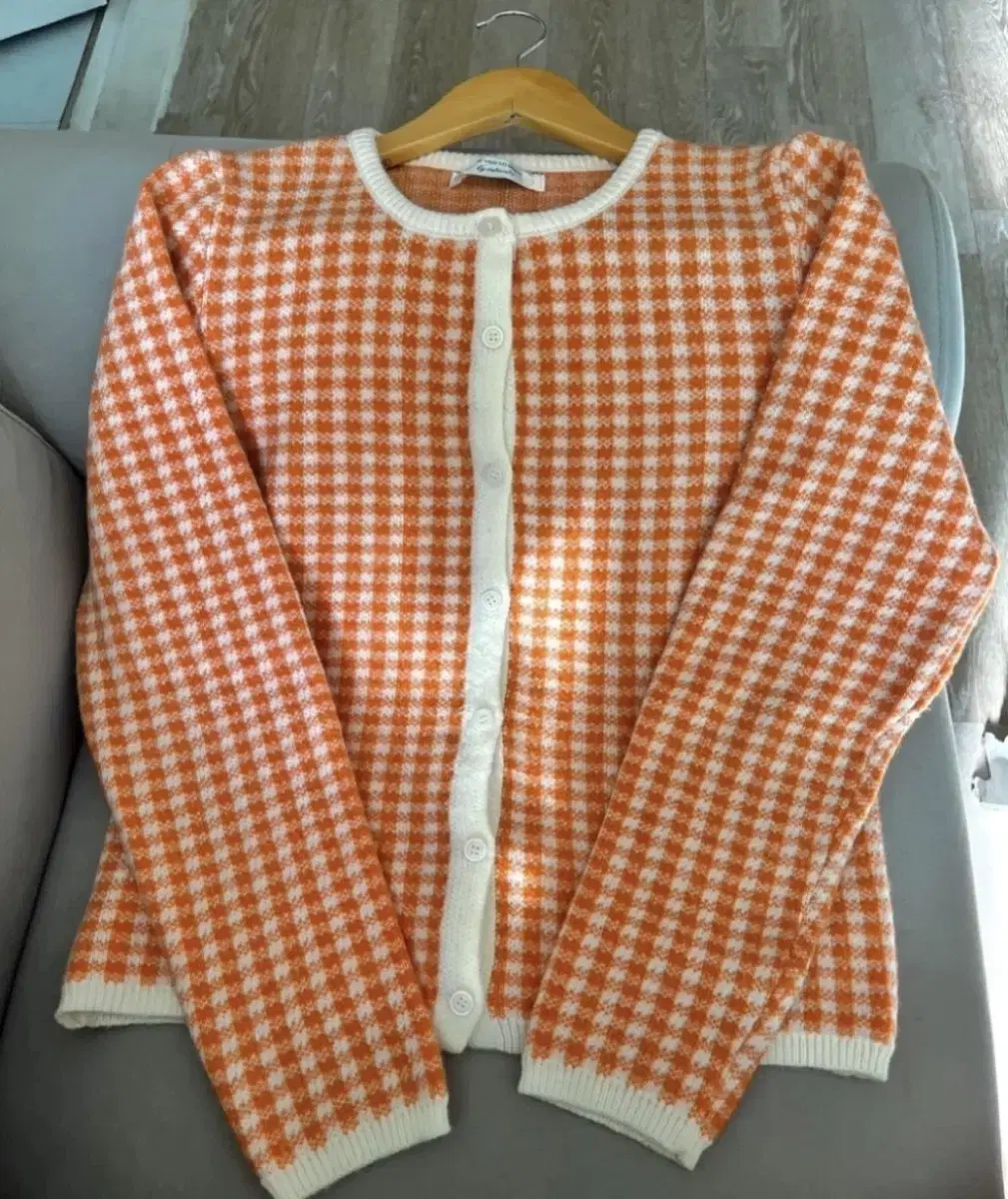 Checkered Tweed Knit Cardigan (New)