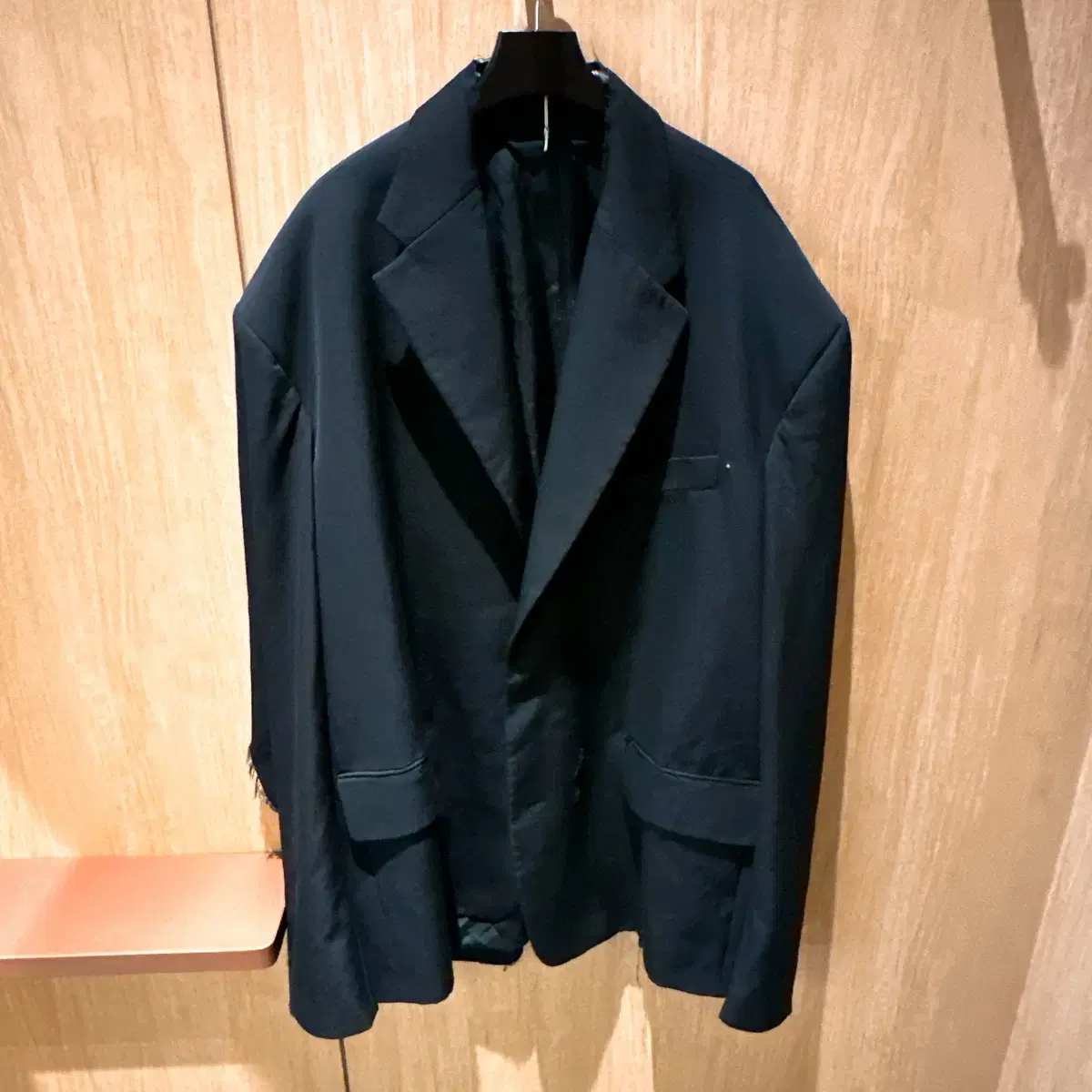 (Genuine/New) Balenciaga Men's Black Damaged Oversized Jacket Blazer