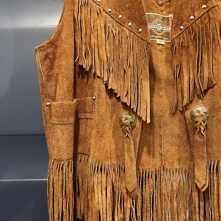 1970s PIONEER WEAR FRINGE 스웨이드레더 웨스턴베스트