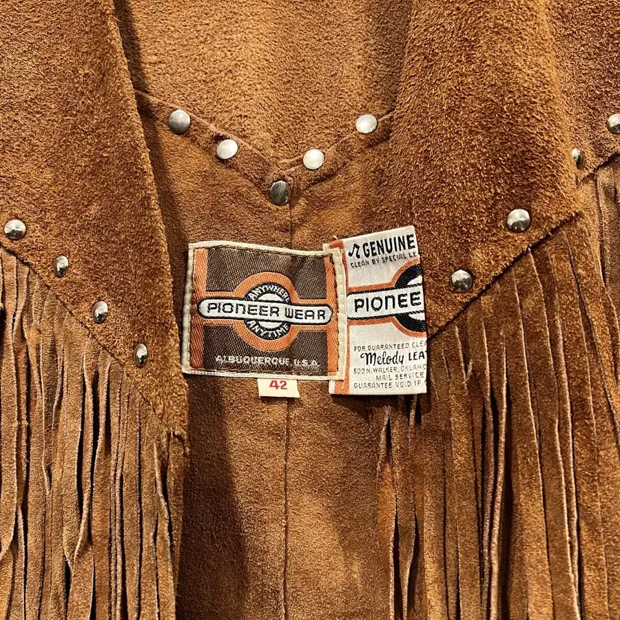 1970s PIONEER WEAR FRINGE 스웨이드레더 웨스턴베스트