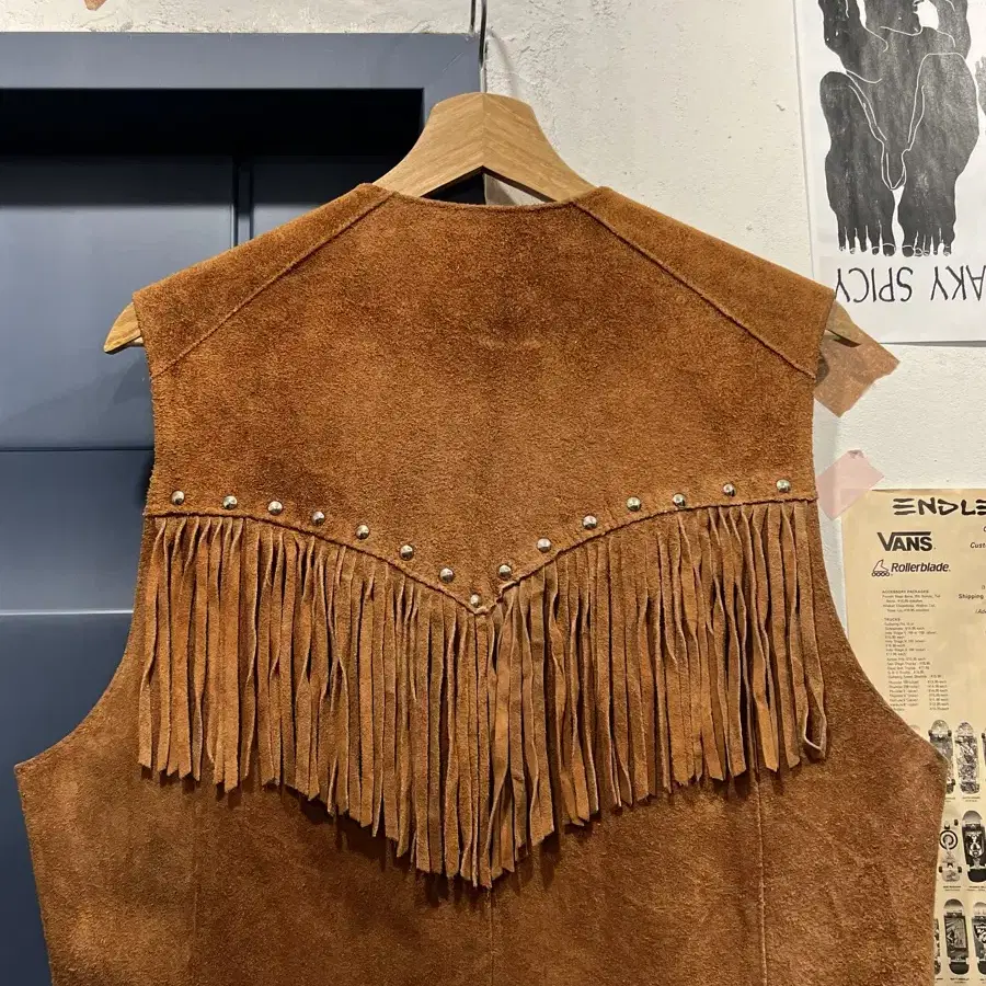 1970s PIONEER WEAR FRINGE 스웨이드레더 웨스턴베스트