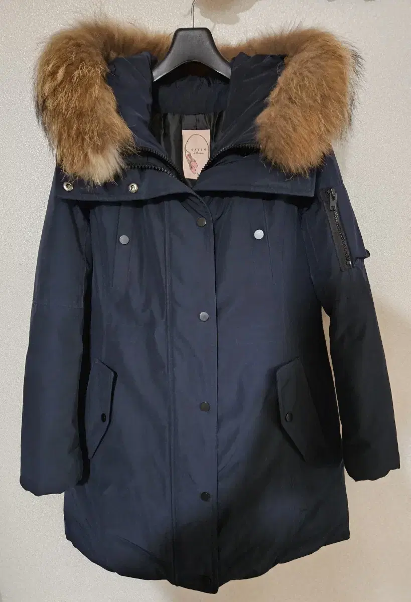 SATIN duck down puffer coat