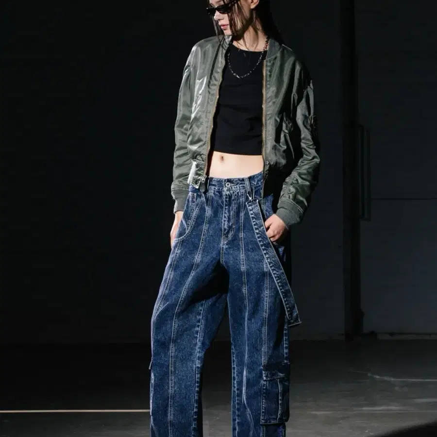 빅유니온 LINE DENIM PANTS / INDIGO 카고 데님 팬츠