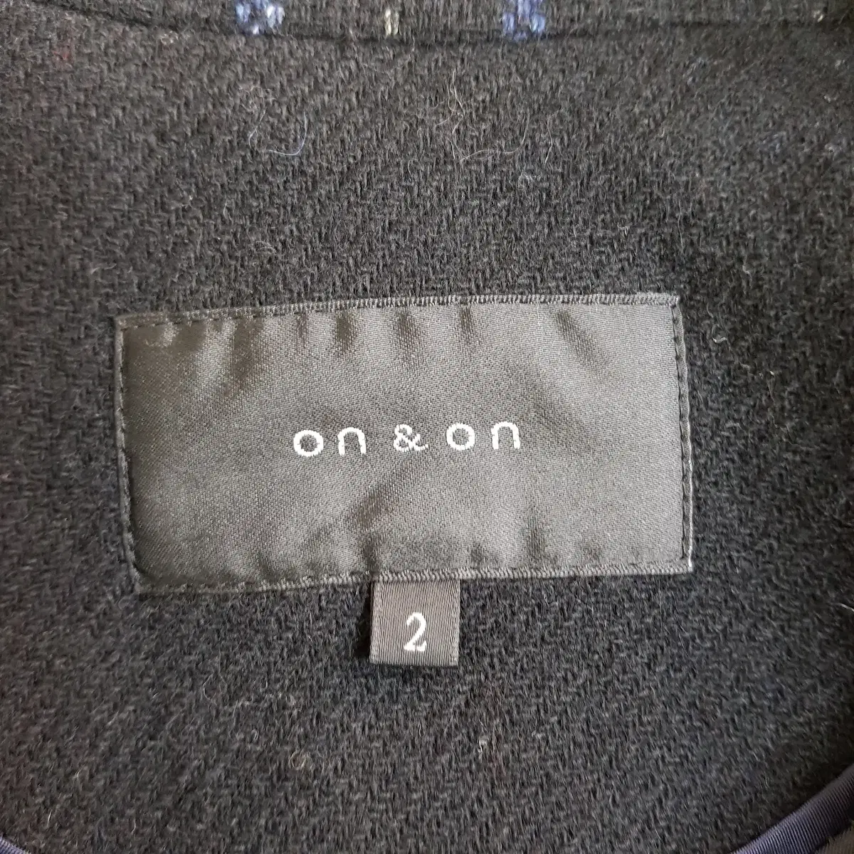 on & on 체크 모직 코트 S