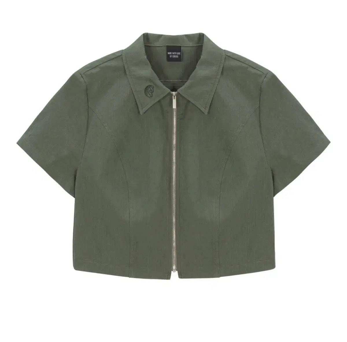 CS CROP ZIP SHIRTS-017 (KHAKI)