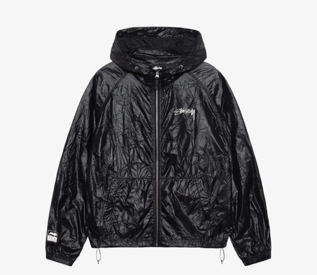 [M] Stussy Beach Shell Wrinkle Nylon Jacket Black