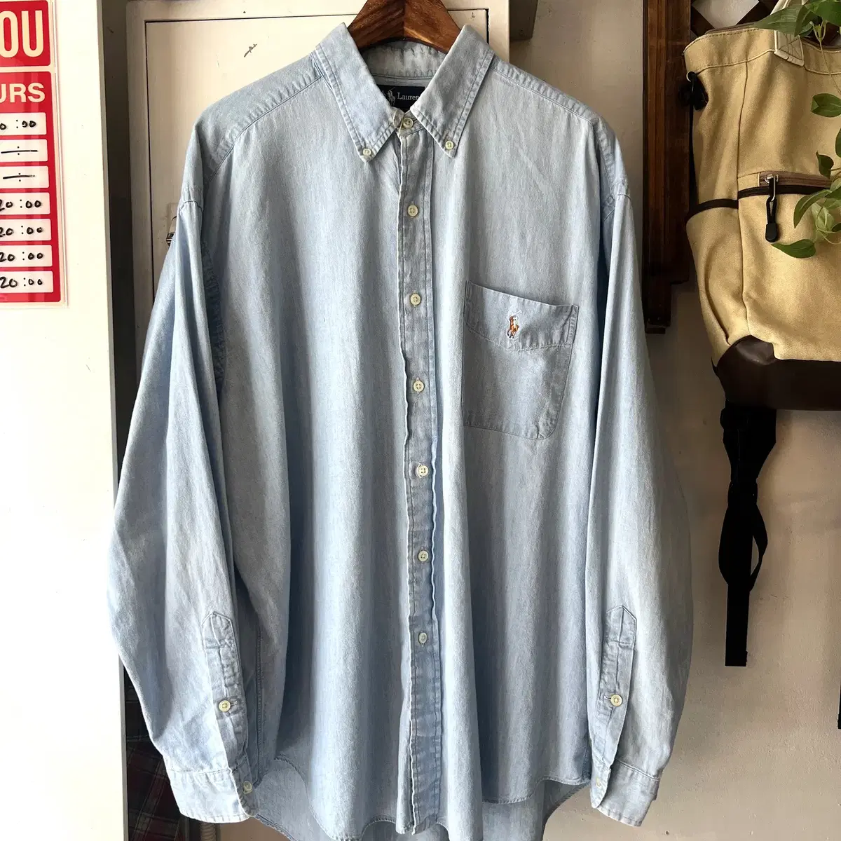 [L]폴로 랄프로렌 BIG SHIRTS 라이트블루 데님 셔츠