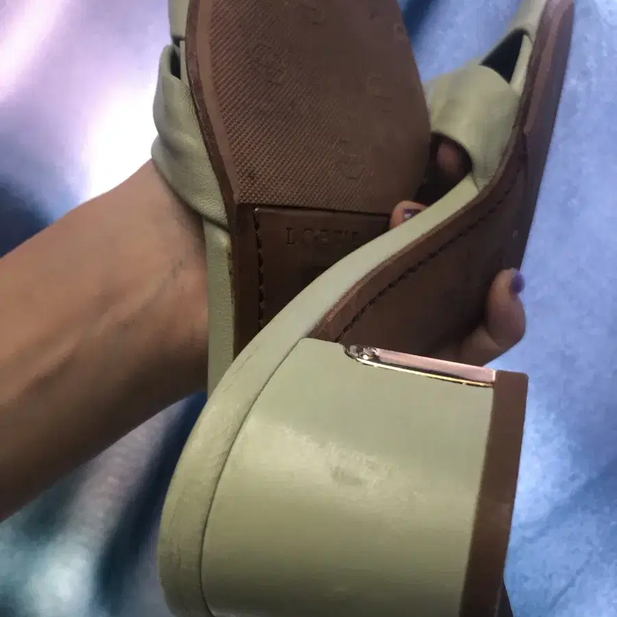 LOEWE 38 lambskin mule heels KR245