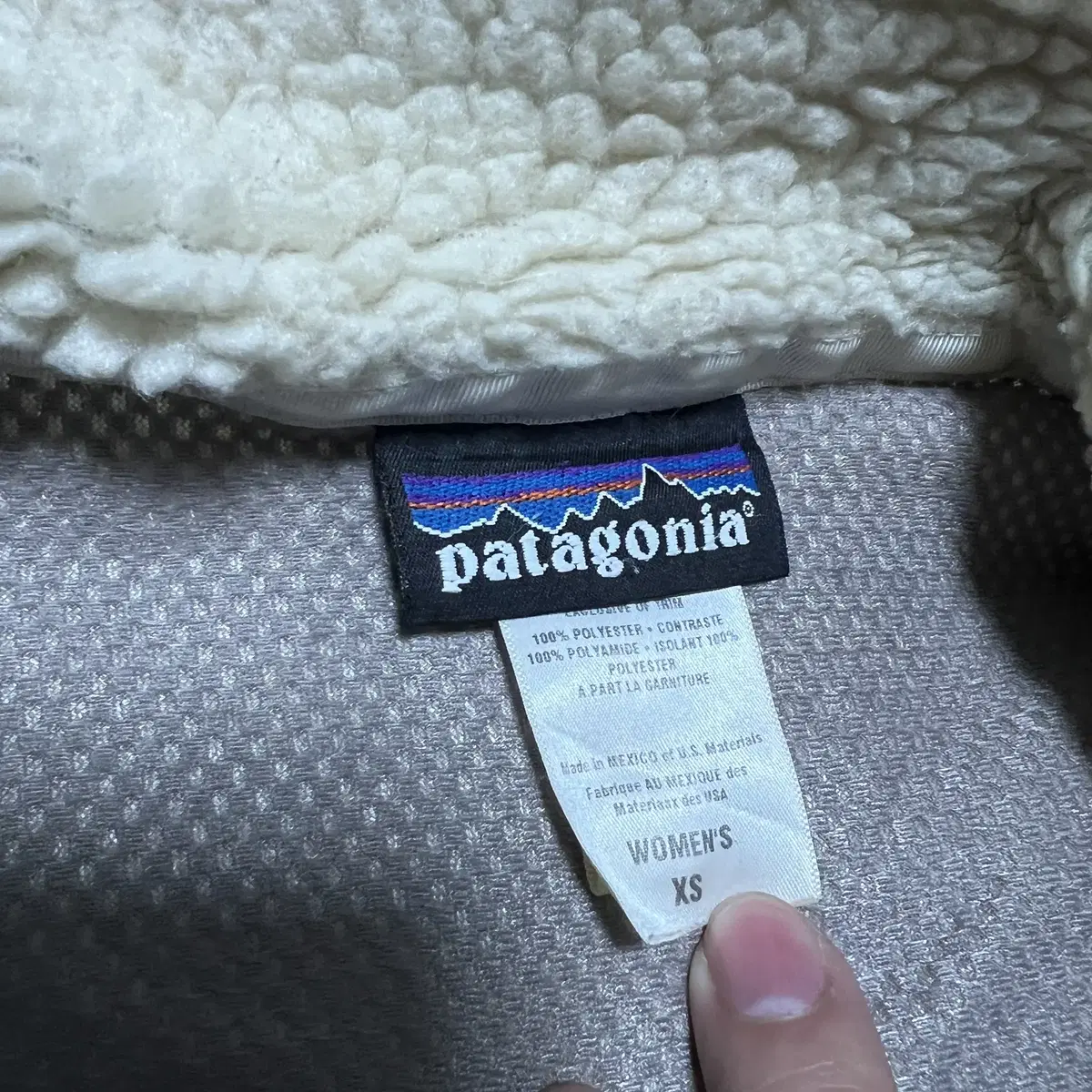 PATAGONIA 파타고니아 양털 아이보리 후리스집업(S)