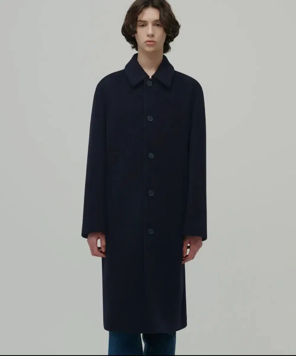 Gentleman's Standard Cashmere Blend Oversized Mac Coat Navy XL