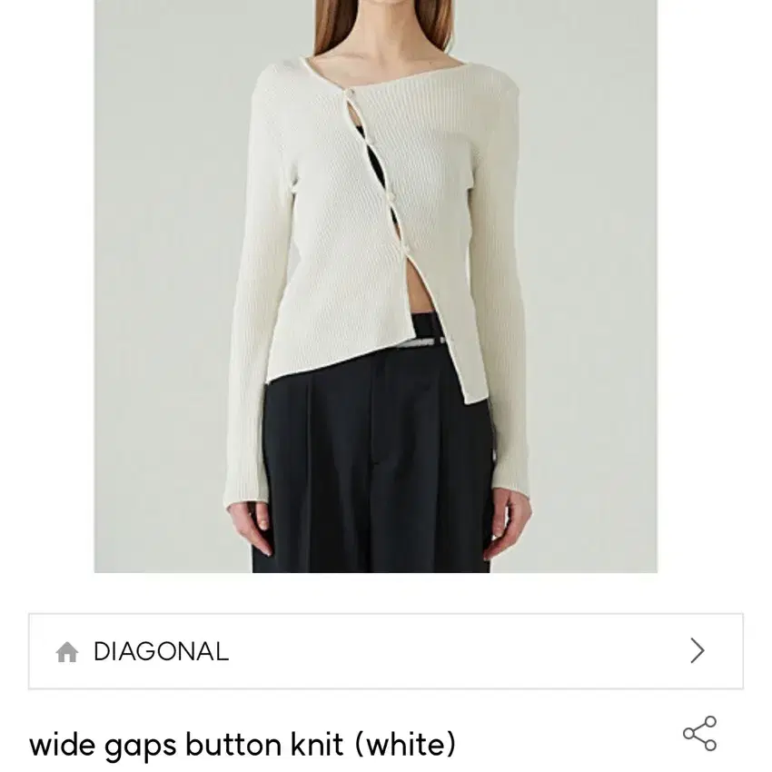 다이애그널 WIDE GAPS BUTTON KNIT (ivory)