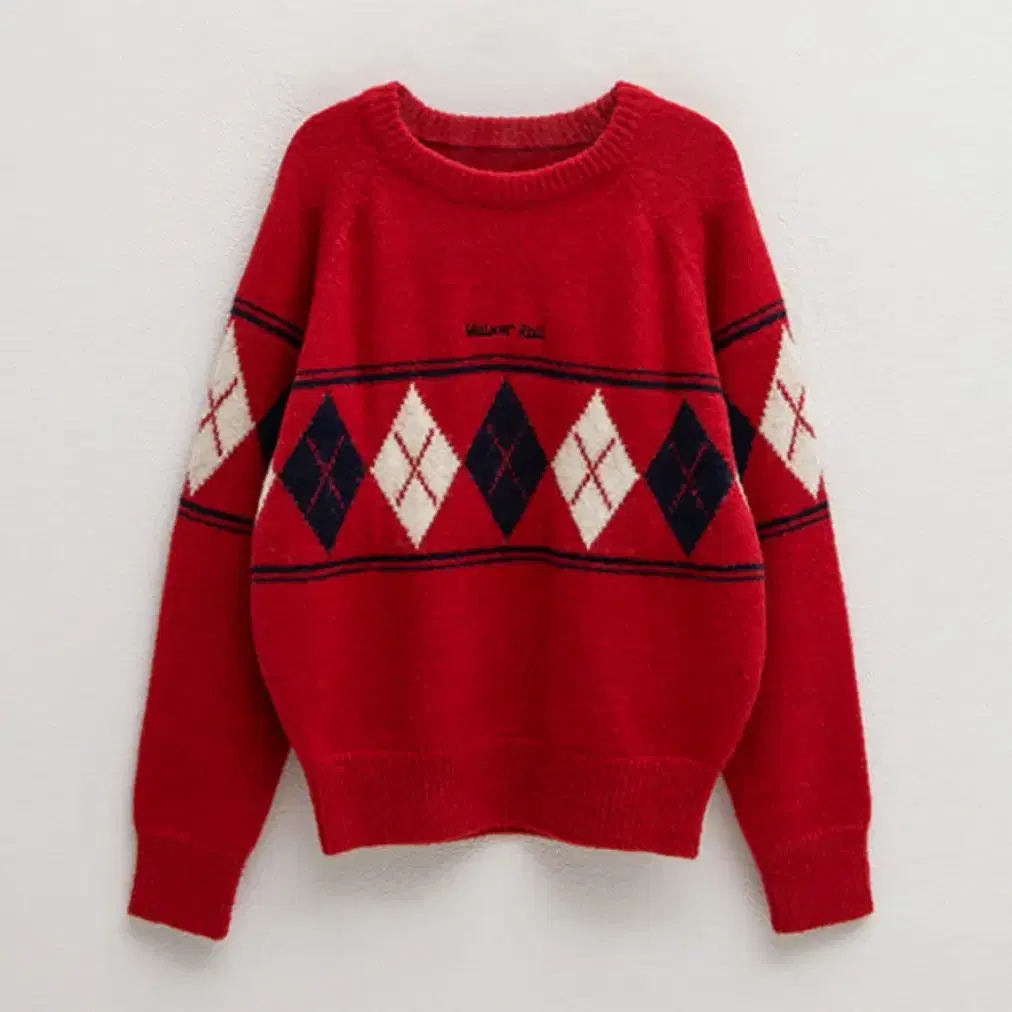 로라로라 아가일니트 설윤 ARGYLE KNIT PULLOVER RED