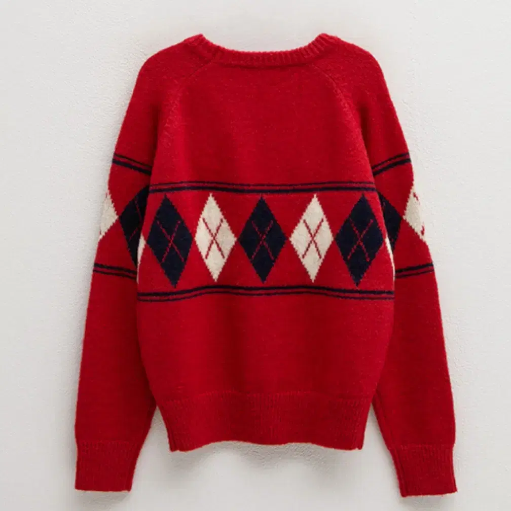 로라로라 아가일니트 설윤 ARGYLE KNIT PULLOVER RED