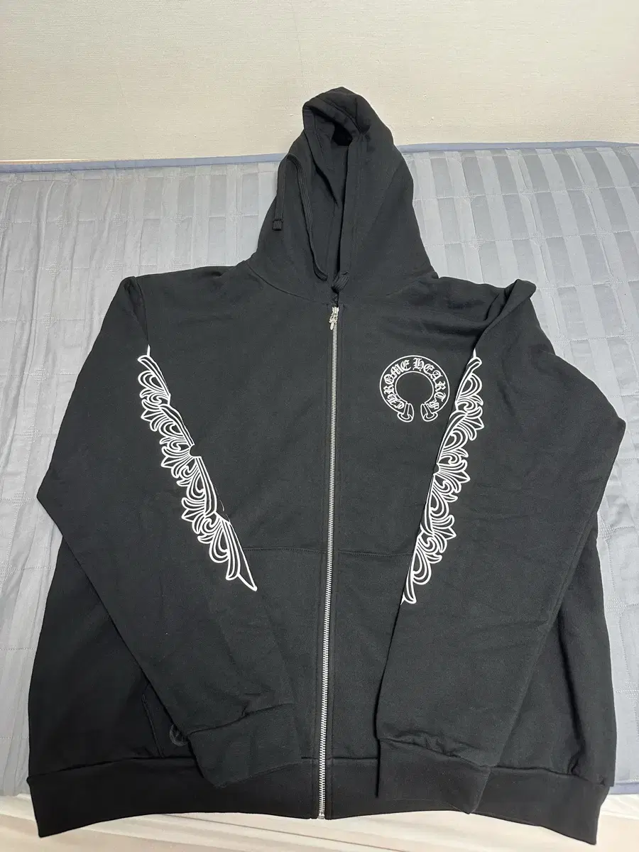 [2XL] Chrome Hearts Horseshoe Floral Hooded Zipper Up New