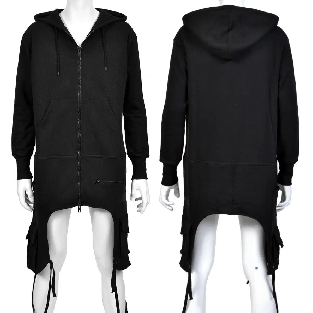 MARCELO BURLON Military long hooded zip-up