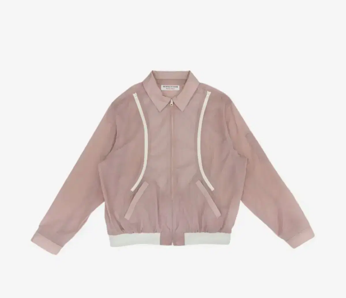 TheMuseumVisitor Curved Zip Windbreaker Pink XL