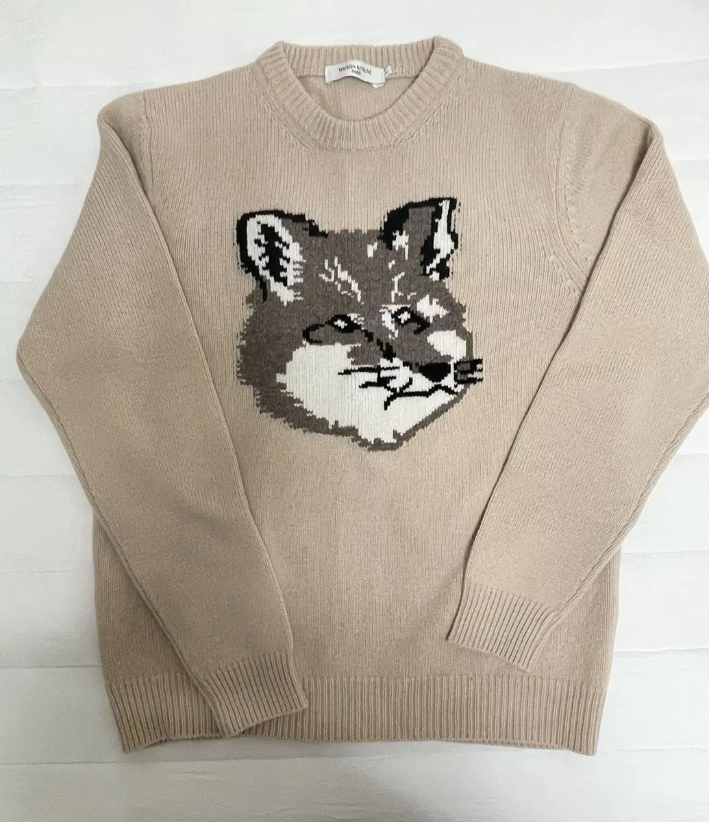 Maison Kitsune Big Foxhead Knit Beige M