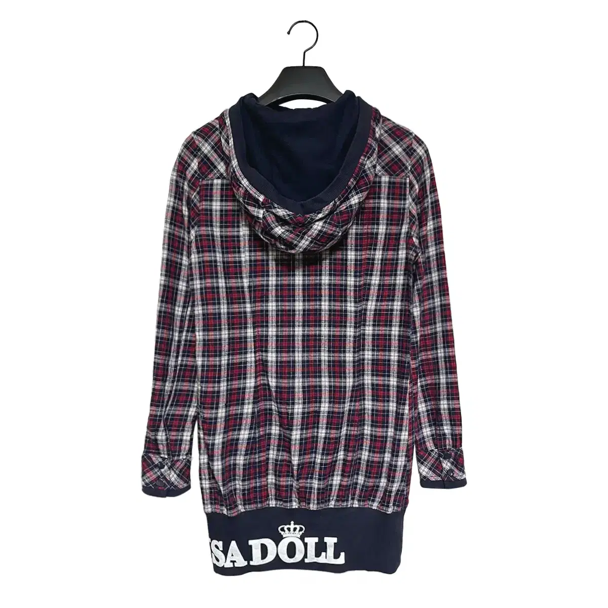 ( LIZ LISA ) FLANNEL LONG HOODIE SHIRT