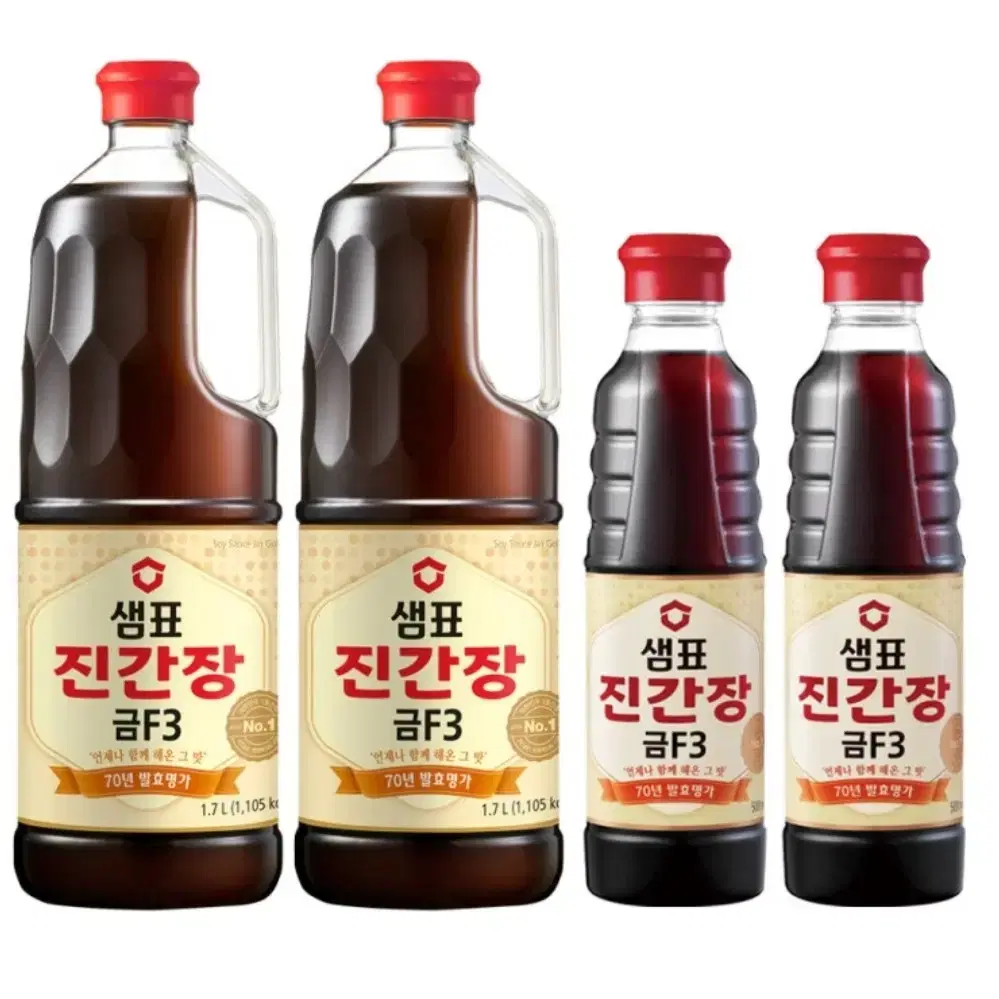 [무료배송] 샘표 진간장 금F3 1.7L+500ml 2세트