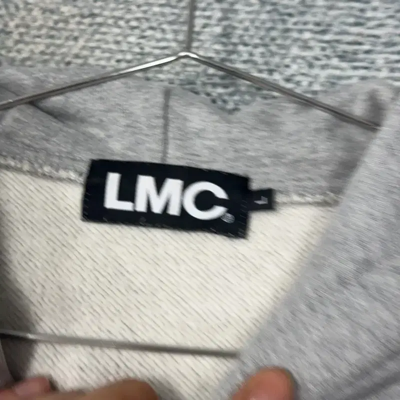 LMC 라이트 그레이 로고 스웻 후드티 L