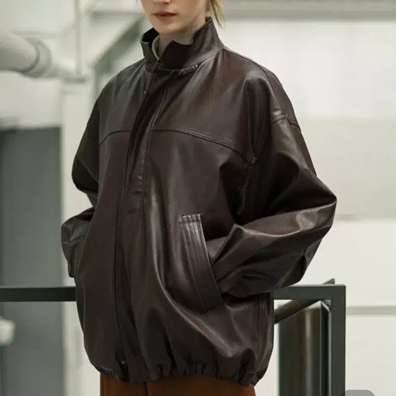 Siyazu 시야쥬  fake leather field jacket