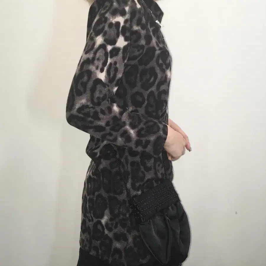 leopard punky zip long sleeve