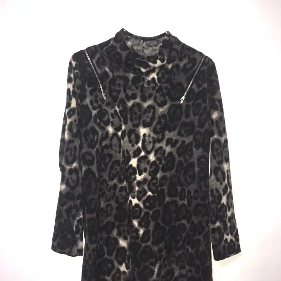 leopard punky zip long sleeve