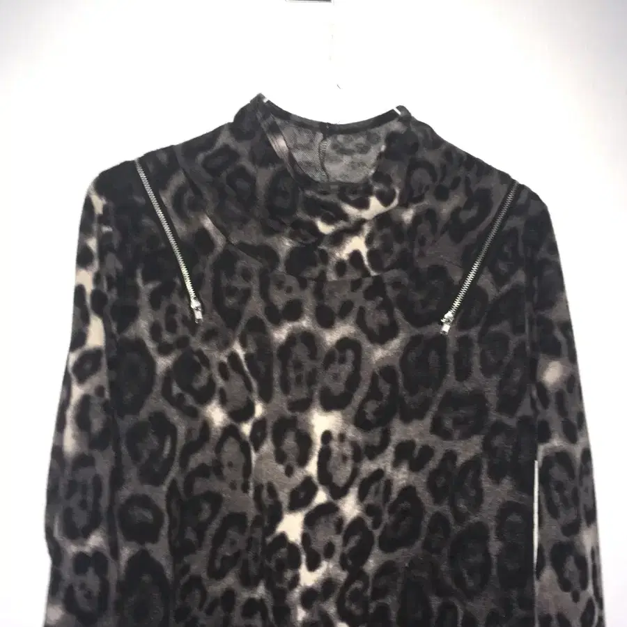 leopard punky zip long sleeve