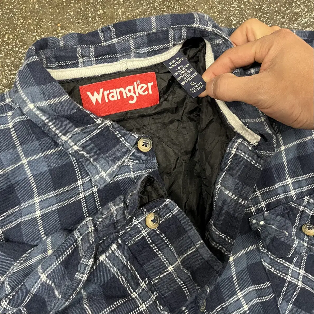 Wrangler 퀼팅 체크 셔츠 (105-110)