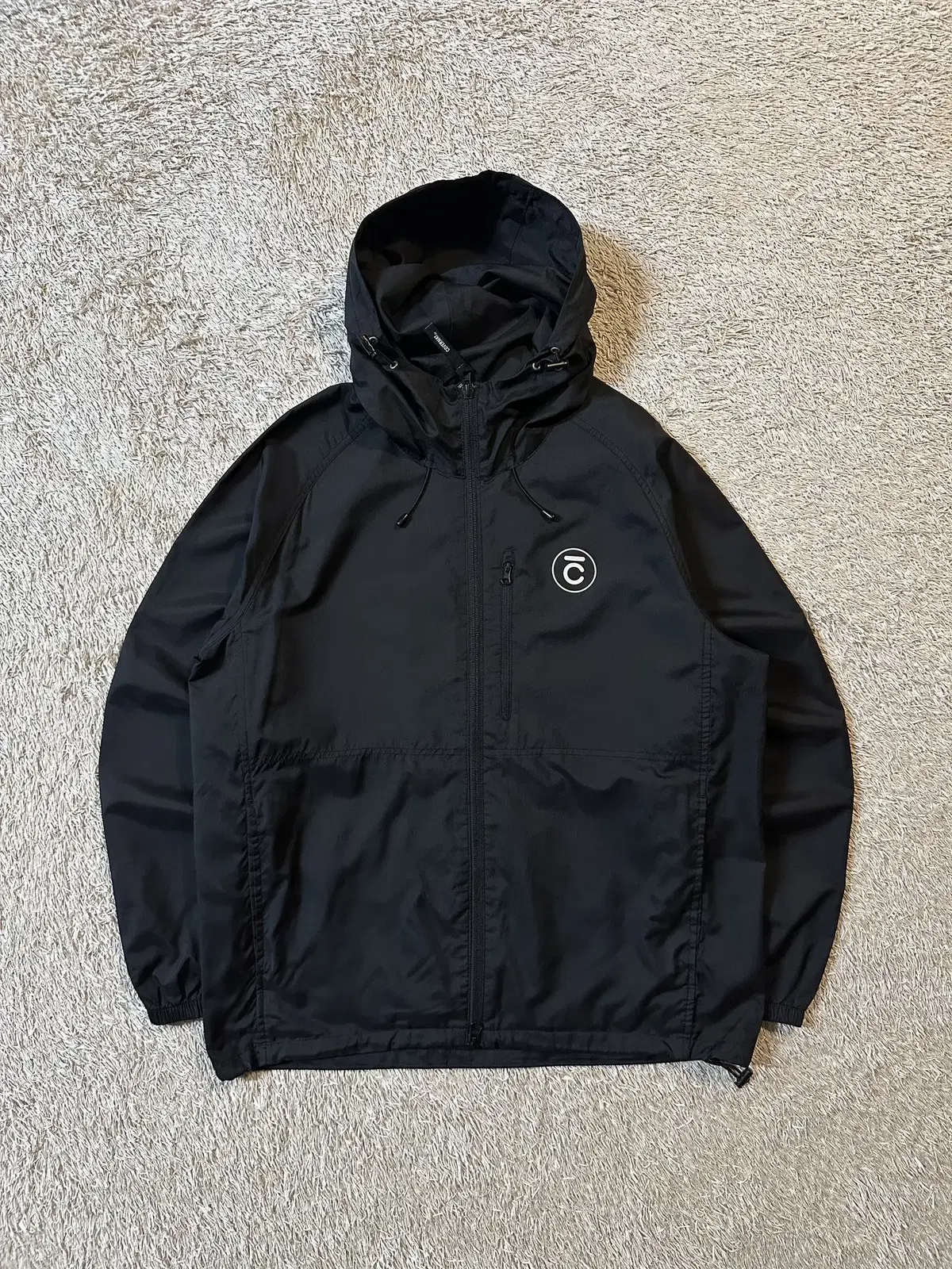 [M] COVERNAT Two-Way BackLogo Windbreaker Jacket Black