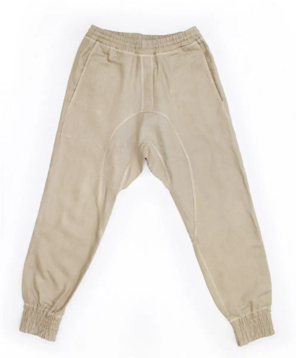 Neil Barrett Ivory linen banded trousers