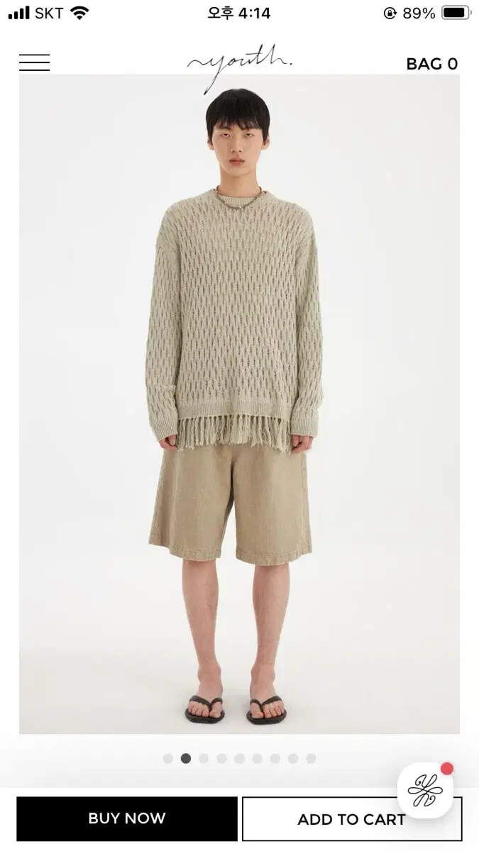 유스 테슬 니트 Tassel Crewneck Knit top [m]