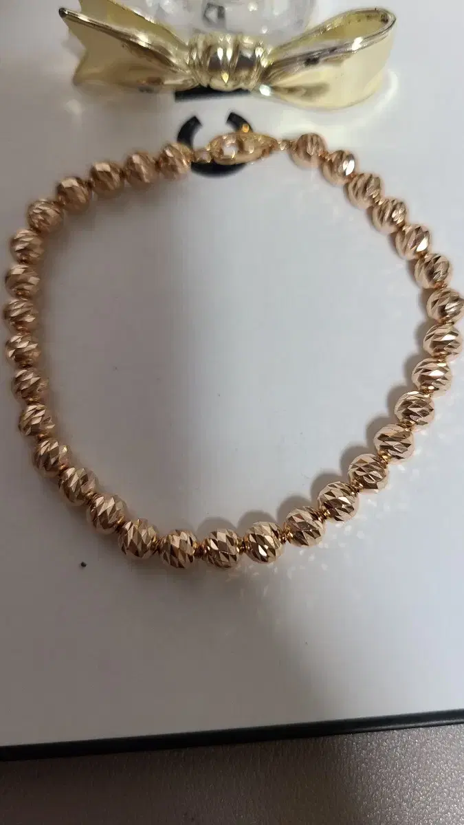 18k Pink Gold Cutting Ball Bracelet