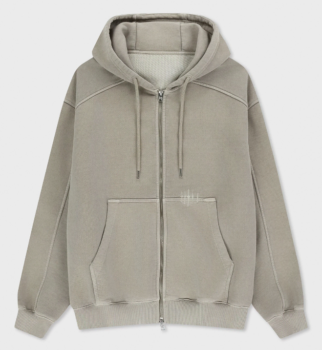 Belle City Glow Hoodie Zip-Up in Dusky Beige 4-Size