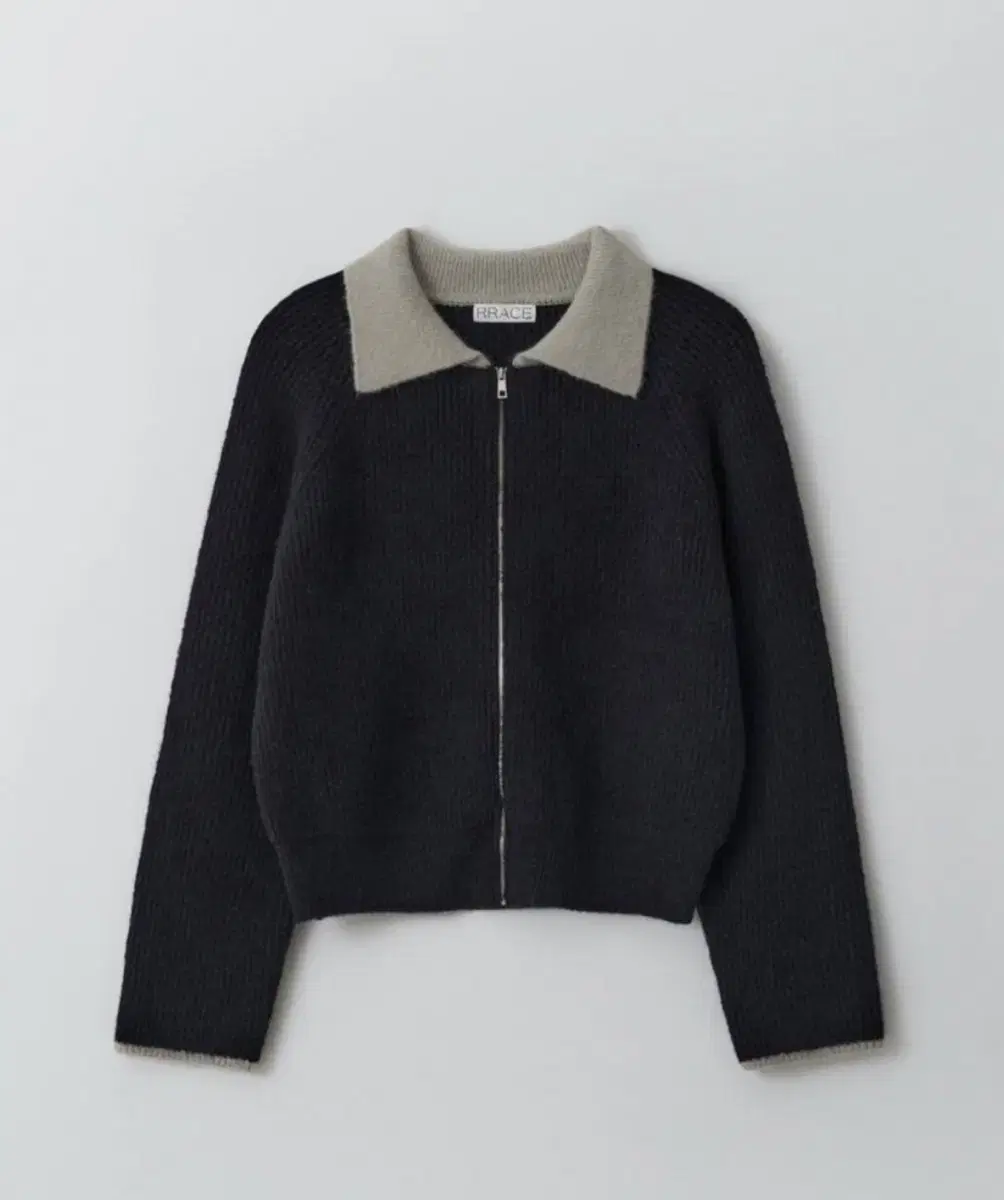 rrace - Collar Zip-up Cardigan_Black