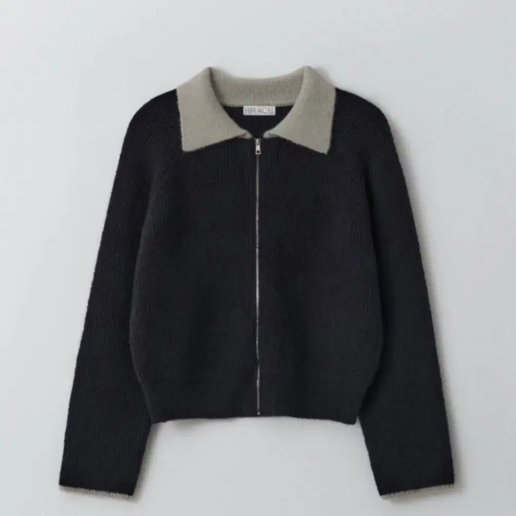 rrace - Collar Zip-up Cardigan_Black