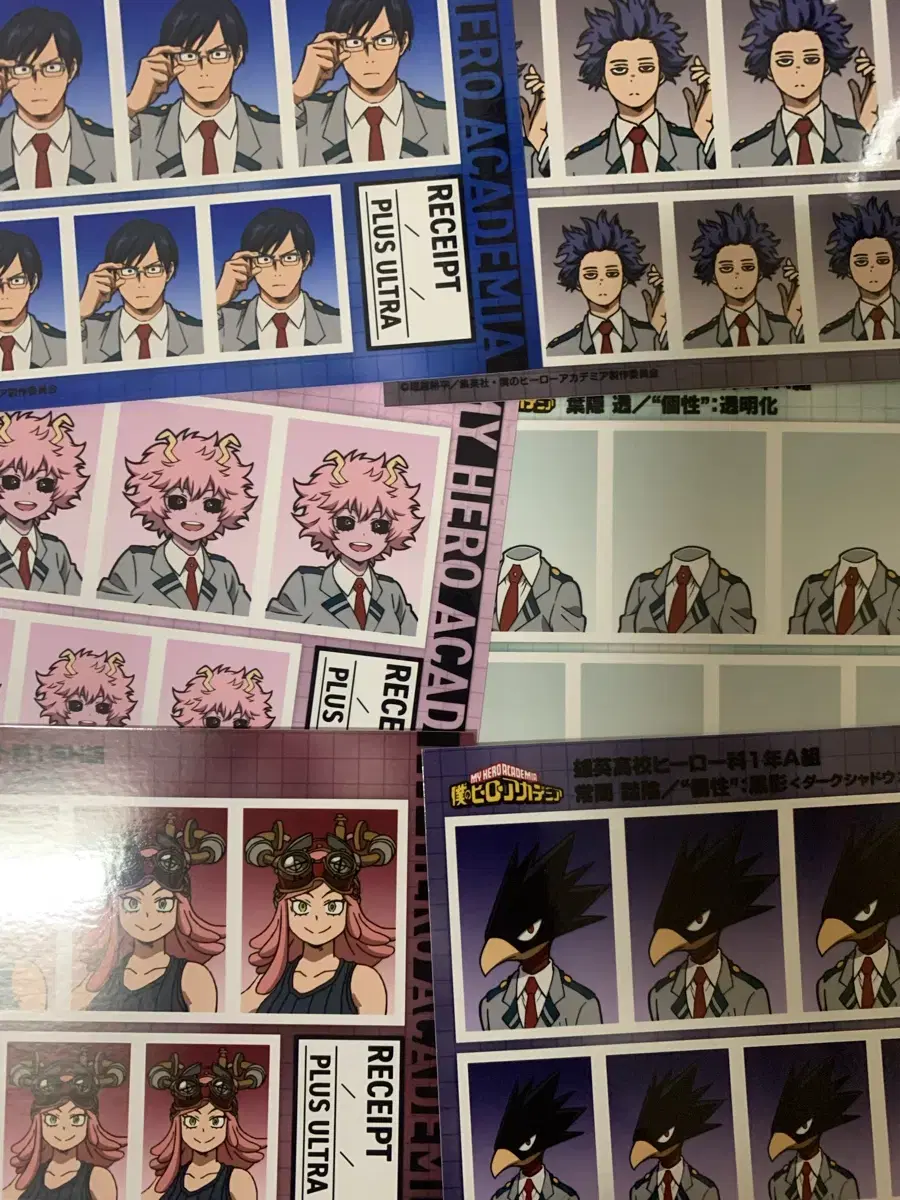 MyHeroAcademia photo of Iida, Hatsume Mei, Ashido Mina, and Tokoya.