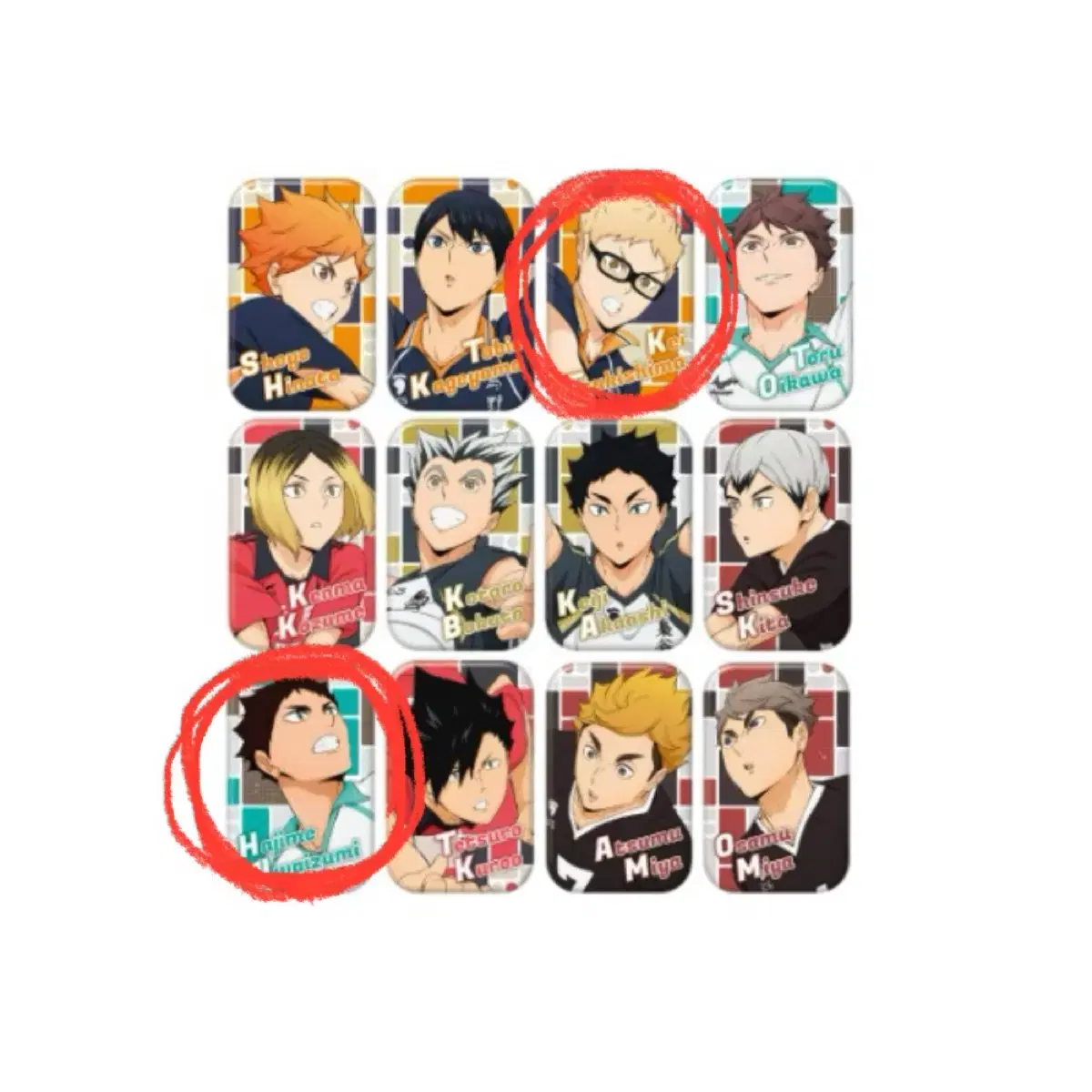 Haikyuu Marukaku Square Can Badge 3rd Edition Tsukishima Iwaizumi Official Goods