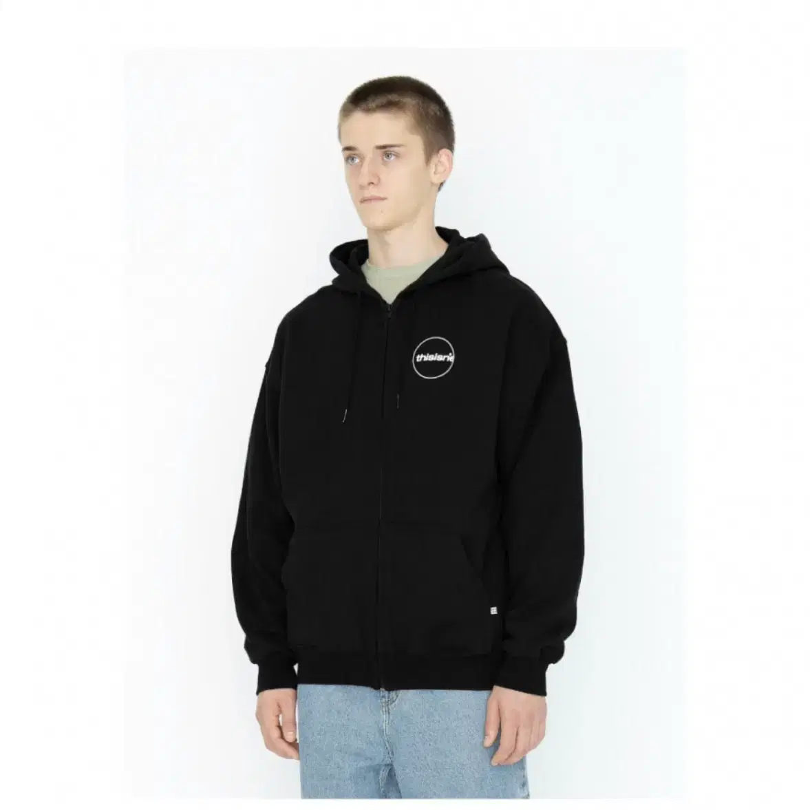 디스이즈네버댓 후드집업 C-Logo ZIPUP Sweat Black