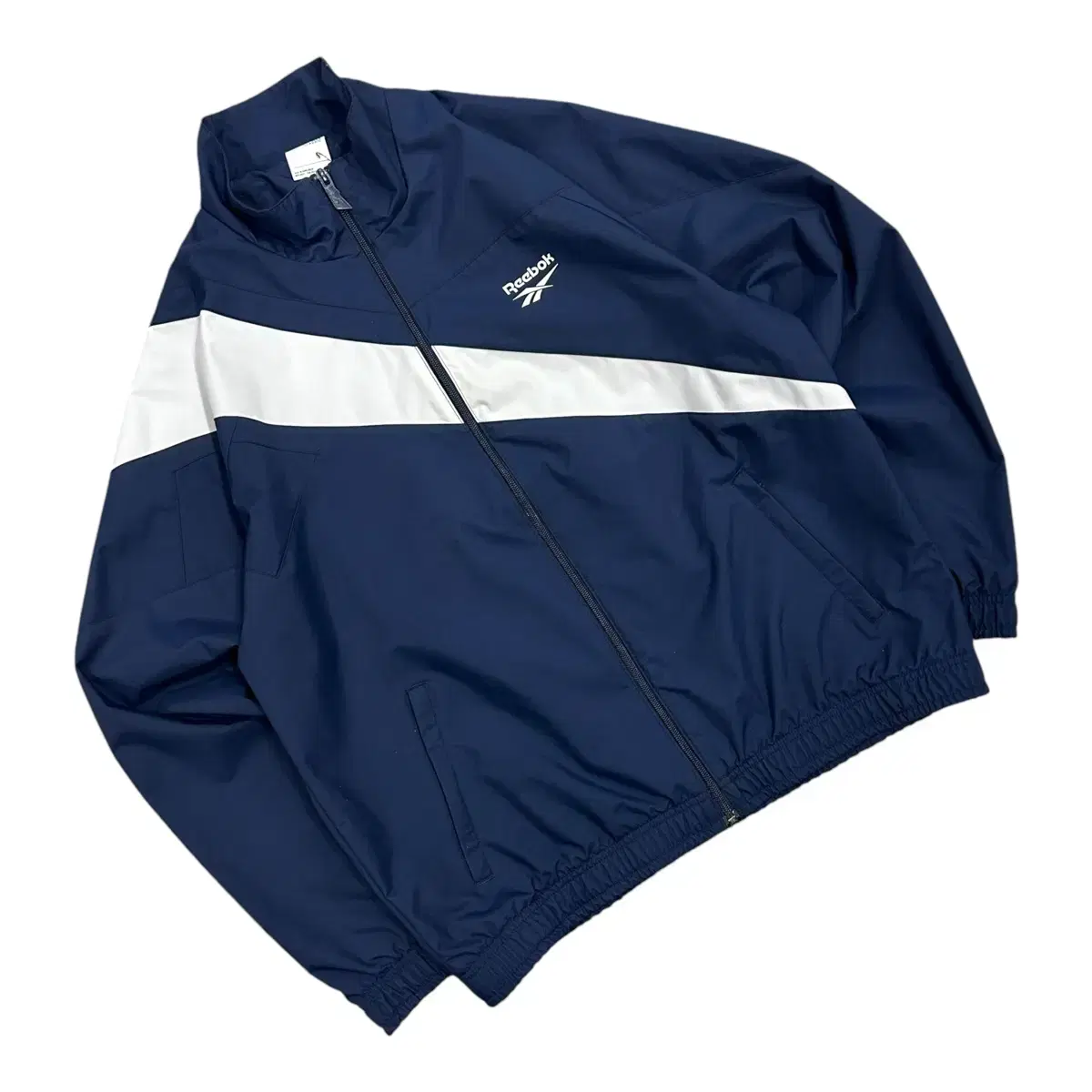 [2XL] Reebok Big Logo Navy Windbreaker Jacket